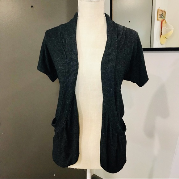 THE IMPECCABLE PIG Open Cardigan Short Sleeve Two Pockets - Picture 1 of 12